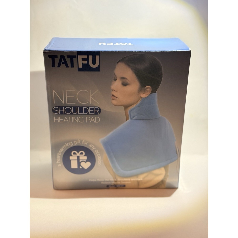TATFU Neck Shoulder Heating Pad Electric Heat Wrap 6 Heat Settings Blue NEW